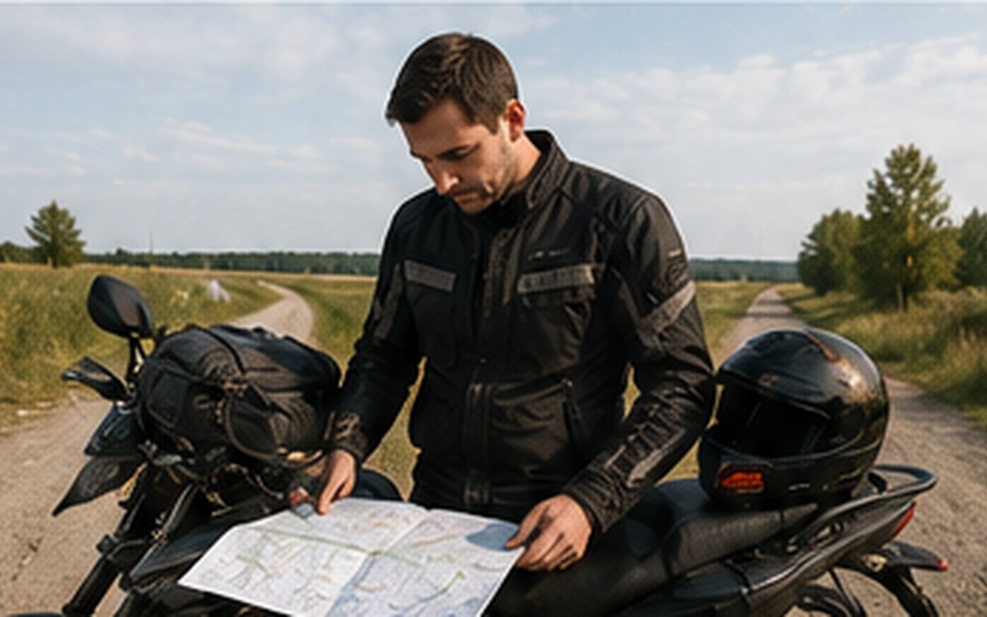 Motorcycle route map preparation